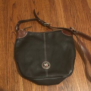 Dooney & Bourke Black and Brown Shoulder Bag